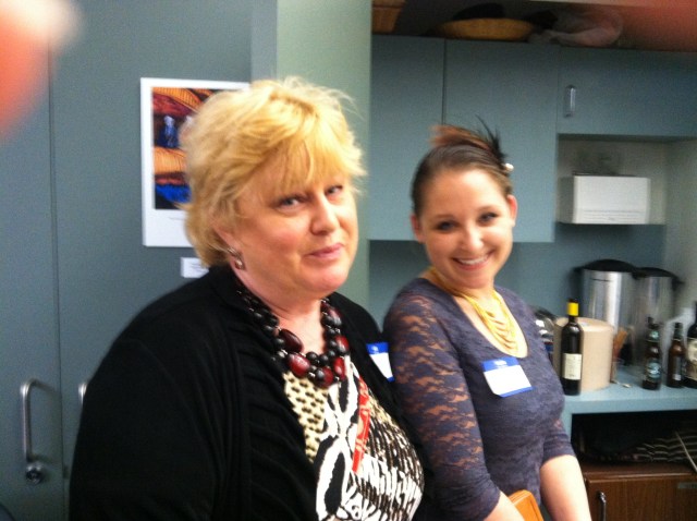 Carol Demont and Jackie Sherbow at the Dell pre-Edgars cocktail party. (Photo courtesy of Abby Browning.)