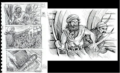 Sketches to Final Art for "Skull and X-Examinations" by Toni L.P. Kelner