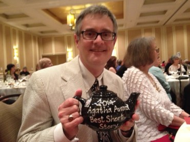 Art Taylor with his Agatha Award