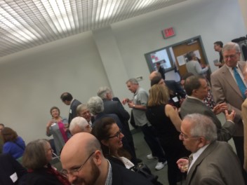 Crowd at the Dell Magazines Pre-Edgars Cocktail Party