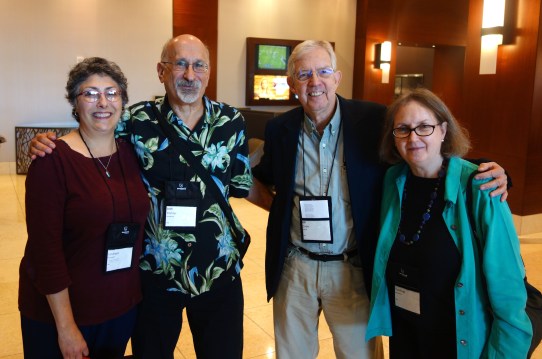 from L to R: Linda Landrigan, Josh Pachter, Bill Crider, and Janet Hutchings. Photo courtesy of Josh Pachter.